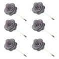 thumbnail image 1 of Toptie Men's Lapel Flower Pin Rose for Wedding Boutonniere Stick (Pack of 6)-Gray-Pack of 6, 1 of 7