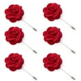 thumbnail image 1 of Toptie Men's Lapel Flower Pin Rose for Wedding Boutonniere Stick (Pack of 6)-Red-Pack of 6, 1 of 7
