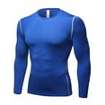 thumbnail image 1 of Toptie Men\'s Long Sleeve Compression Shirt, Athletic Workout Base Layer-Blue-XXL, 1 of 8