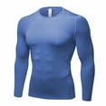 thumbnail image 1 of Toptie Men's Long Sleeve Compression Shirt, Athletic Workout Base Layer, Men's Thermal Top-steel Blue-S, 1 of 7