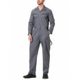 thumbnail image 1 of TOPTIE Men's Long Sleeve Coverall Action Back Coverall with Zipper Pockets, Mechanic Uniform, Gray Coverall, 1 of 9