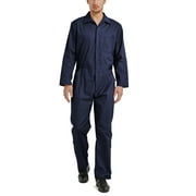 Toptie Men's Long Sleeve Coverall, Snap and Zip-Front Coverall, Regular Size