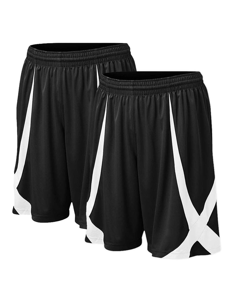 Men's Basketball Shorts, Active Running Shorts, Jersey Short, No  Pockets-Black-XXL 