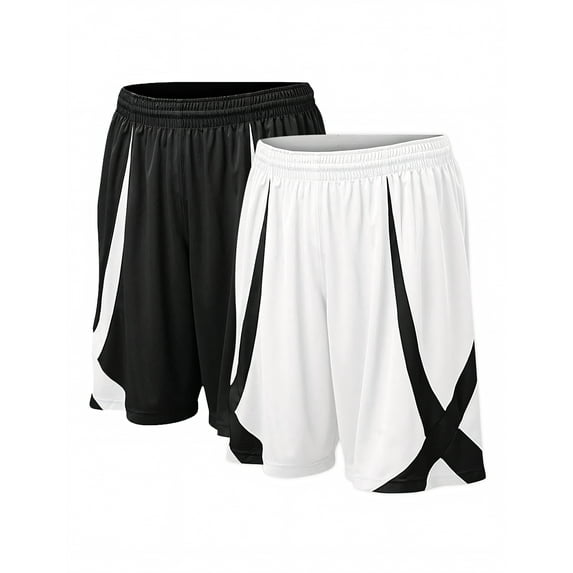 TOPTIE Men\'s Lounge Walking Shorts Pajama Active Athletic Shorts, for Football MMA, No Pockets-2 Pack Black/White-M