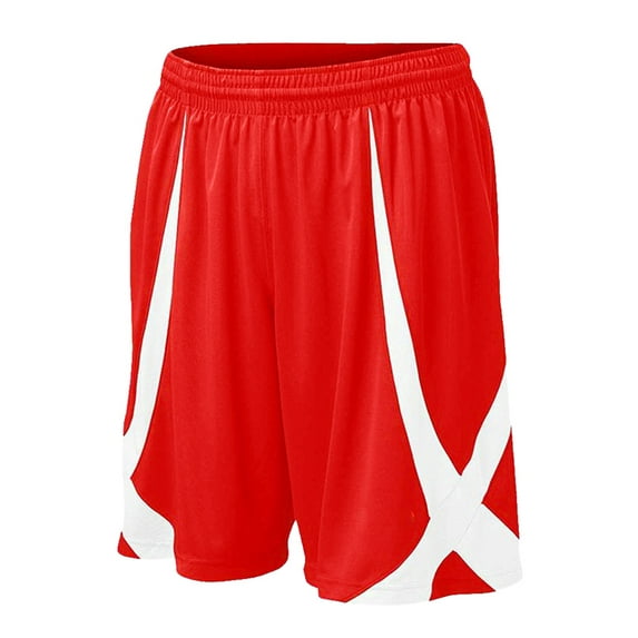 TOPTIE Men\'s Lounge Walking Shorts Pajama Active Athletic Shorts, for Football MMA, No Pockets-Red-XXL