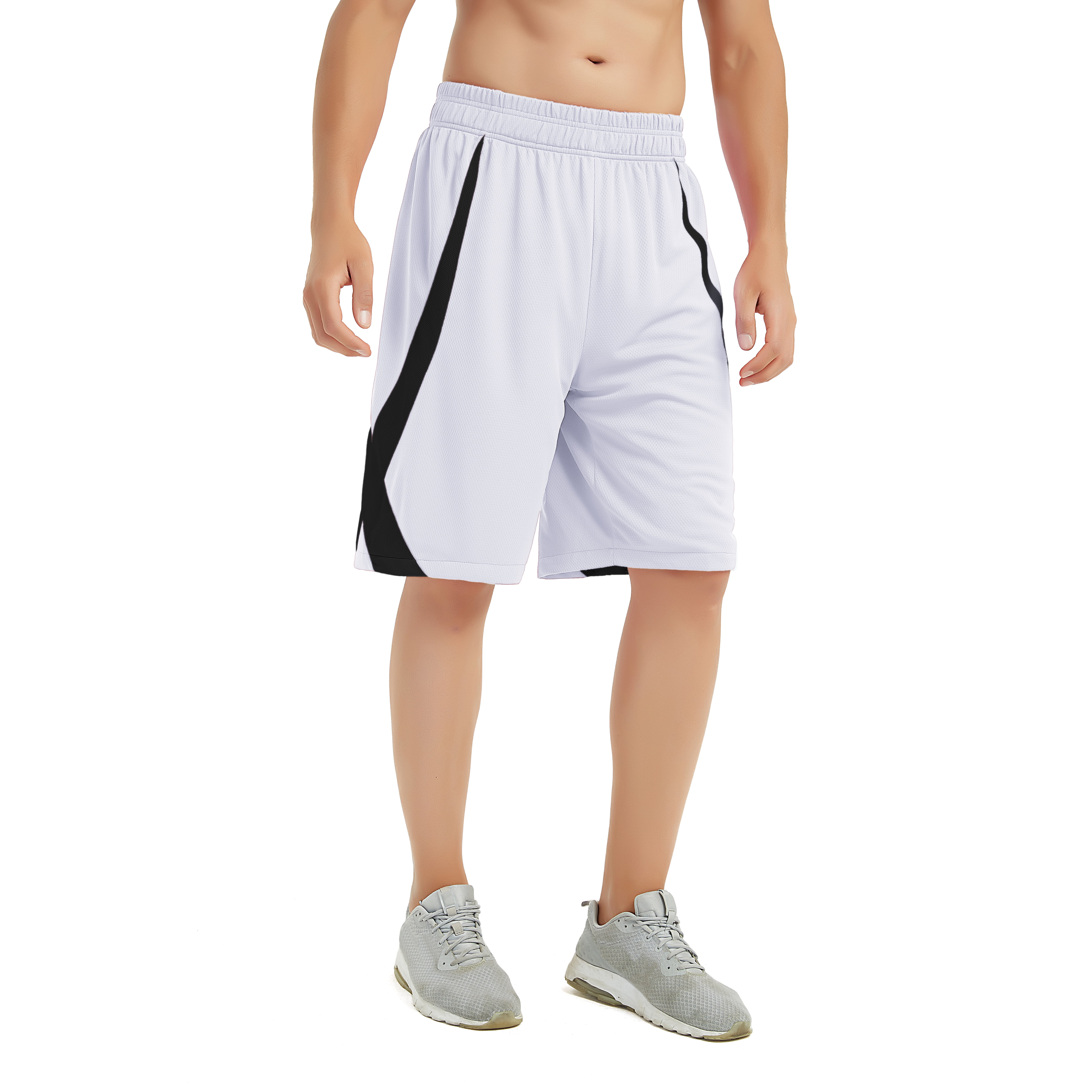 TopTie Men's Athletic Lounge Shorts - Grey, Size L, No Pockets For MMA/Flag Football