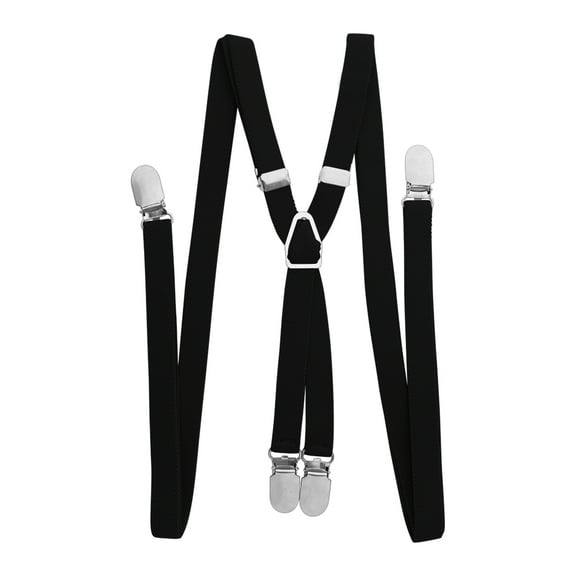 Toptie Men's Skinny Suspenders 1/2"inch (1.5CM) X-Back Clip Suspenders-Black