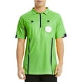 thumbnail image 1 of Toptie Men\'s Soccer Referee Jersey Officials Pro Short Sleeve Referee Shirts-Green-XL, 1 of 6