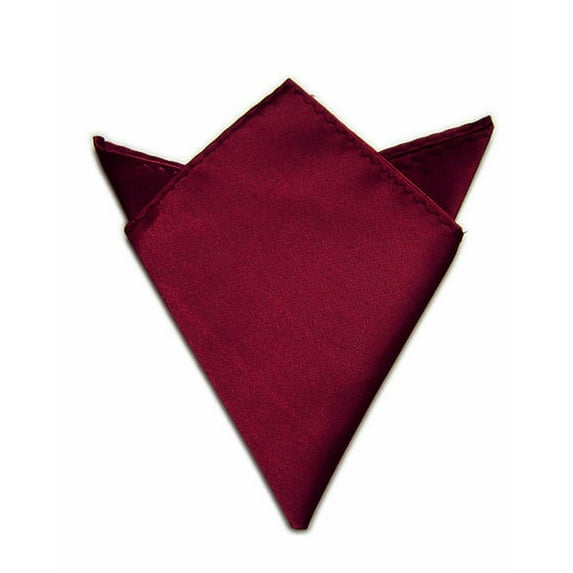 Toptie Men's Solid Color Pocket Square Handkerchief Towel-Burgundy