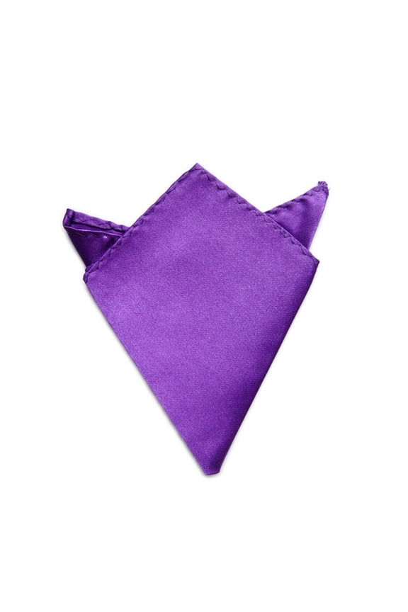 Men's Solid Color Pocket Square Handkerchief Towel-Purple