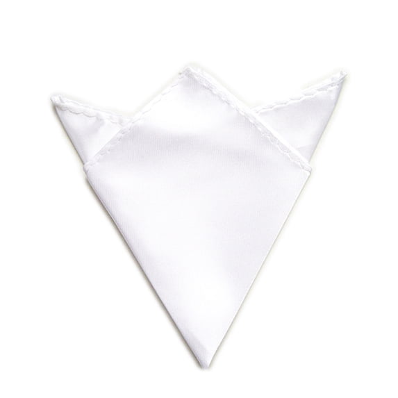 Toptie Men's Solid Color Pocket Square Handkerchief Towel-White