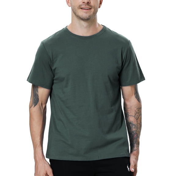 TOPTIE Men's Classic T-shirt, Short Sleeve Crew Neck T-Shirt for Men-Dark Gray-S