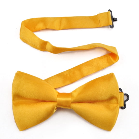 Toptie Mens Formal Solid Gold Satin Bow Tie