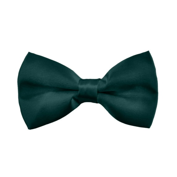 Toptie Mens Formal Tuxedo Solid Color Satin Bow Tie Classic Pre-Tied Bow Tie-Dark Green-1 Pack