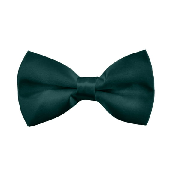 Toptie Mens Formal Tuxedo Solid Color Satin Bow Tie Classic Pre-Tied Bow Tie-Dark Green-1 Pack