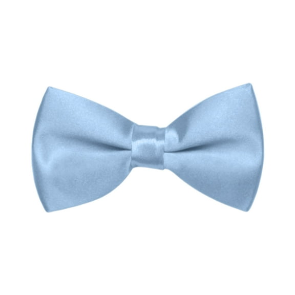 Toptie Mens Formal Tuxedo Solid Color Satin Bow Tie Classic Pre-Tied Bow Tie-Light Blue-1 Pack