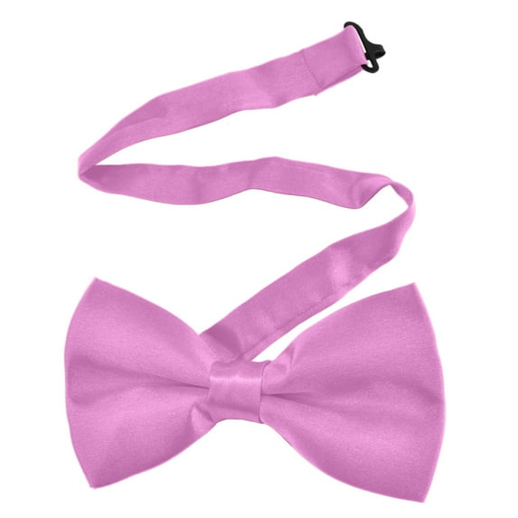 Toptie Mens Formal Tuxedo Solid Color Satin Bow Tie Classic Pre-Tied Bow Tie-Pink-1 Pack