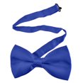 thumbnail image 1 of Toptie Mens Formal Tuxedo Solid Color Satin Bow Tie Classic Pre-Tied Bow Tie-Royal Blue-1 Pack, 1 of 5