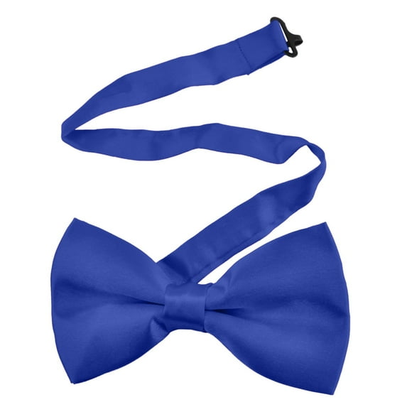 Toptie Mens Formal Tuxedo Solid Color Satin Bow Tie Classic Pre-Tied Bow Tie-Royal Blue-1 Pack