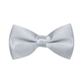thumbnail image 1 of Toptie Mens Formal Tuxedo Solid Color Satin Bow Tie Classic Pre-Tied Bow Tie-Silver-1 Pack, 1 of 5