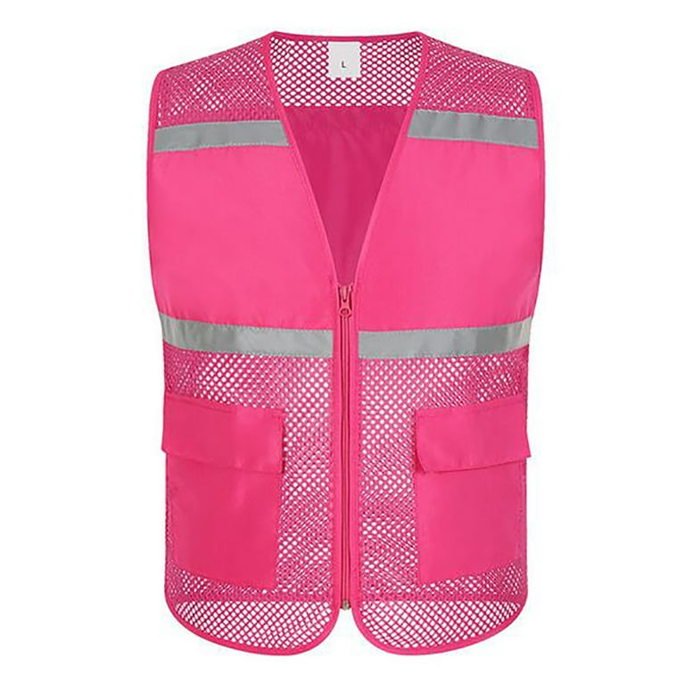 Two ToneHi Vis Reflective Pink Safety Vest for Traffic, Security, Volunteer  Work