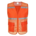 thumbnail image 1 of Toptie Mesh Safety Vest Zipper Team Volunteer Uniform Vest, Reflective Running Vest with Pockets, Slim Fit-Orange-3XL, 1 of 8