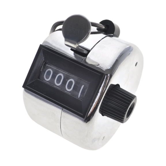 Toptie Metal Hand Tally Counter, 4-Digit Mechanical Lap Counter Clicker, Golf Number Counter-Silver