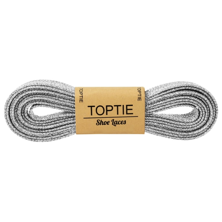 Metallic outlet silver shoelaces
