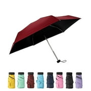 Toptie Mini Travel Umbrella, Compact Sun & Rain Umbrella with UV Protection (Red)