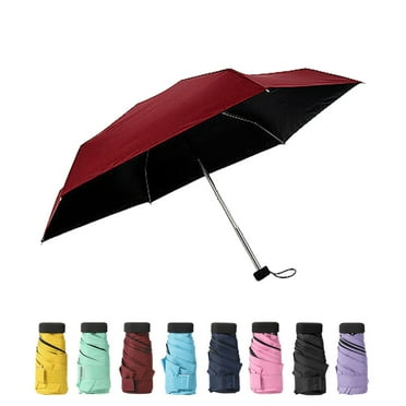 Toptie Mini Travel Umbrella, Compact Sun & Rain Umbrella with UV Protection (Red)