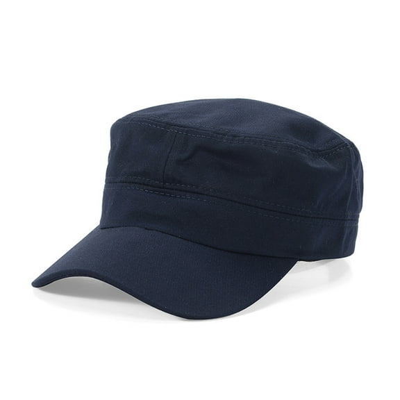 Toptie Polyester Cotton Twill Corps Hat Adjustable Army Cadet Cap Military Hat-Navy Blue