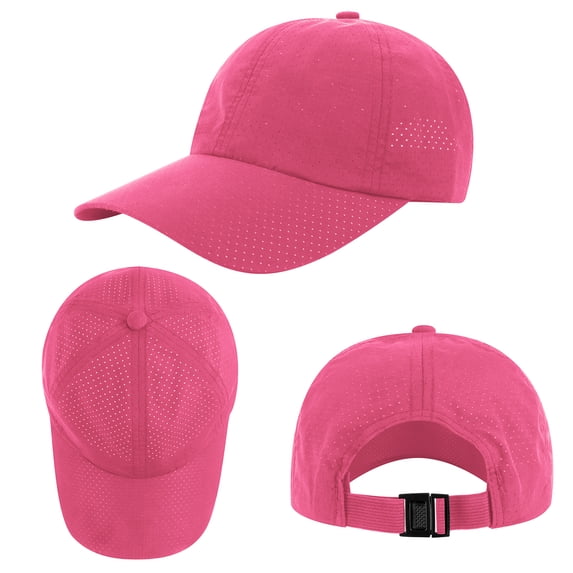 Toptie Quick Dry Baseball Cap Mesh Sports Hat Unisex Breathable Hat-Hotpink
