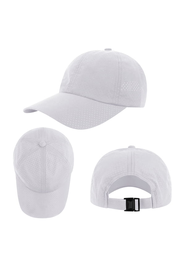 Quick Dry Baseball Cap Mesh Sports Hat Unisex Breathable Hat-White