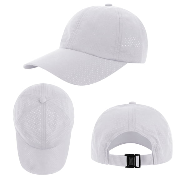 Toptie Quick Dry Baseball Cap Mesh Sports Hat Unisex Breathable Hat-White