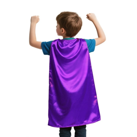 Toptie Satin Superhero Capes, Halloween Festival Event Costumes And Dress Up For Kids & Adults-Purple-55" H x 35 1/2" W