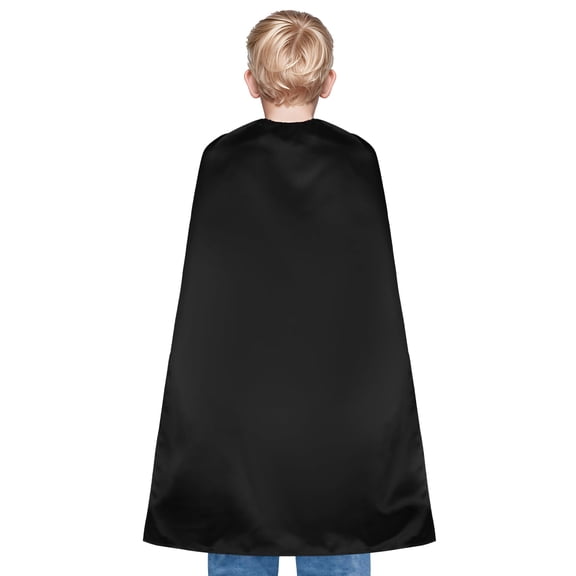 Toptie Satin Superhero Capes, Halloween Festival Event Costumes and Dress-Up with Touch Fastener-Black-43 1/4" H x 27 1/2" W