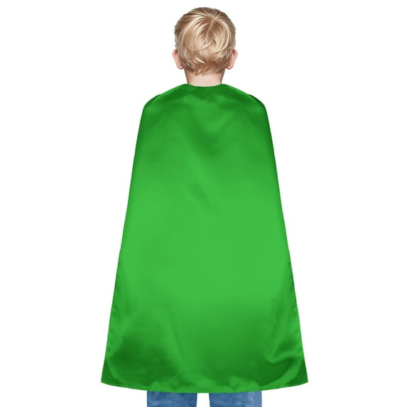 Toptie Satin Superhero Capes, Halloween Festival Event Costumes and Dress-Up with Touch Fastener-Green-43 1/4" H x 27 1/2" W