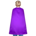 thumbnail image 1 of Toptie Satin Superhero Capes, Halloween Festival Event Costumes and Dress-Up with Touch Fastener-Purple-55" H x 35 1/2" W, 1 of 6