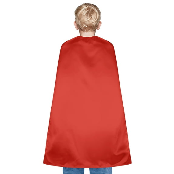 Toptie Satin Superhero Capes, Halloween Festival Event Costumes and Dress-Up with Touch Fastener-Red-43 1/4" H x 27 1/2" W
