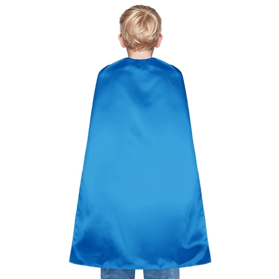 Toptie Satin Superhero Capes, Halloween Festival Event Costumes and Dress-Up with Touch Fastener-SkyBlue-27 1/2" H x 23 1/2" W