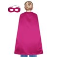 thumbnail image 1 of Toptie Satin Superhero Capes with Touch Fastener and Eye Mask, Halloween Festival Event Costumes and Dress-Up-Hotpink-55" H x 35 1/2" W, 1 of 6