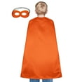 thumbnail image 1 of Toptie Satin Superhero Capes with Touch Fastener and Eye Mask, Halloween Festival Event Costumes and Dress-Up-Orange-19 2/3" H x 27 1/2" W, 1 of 6