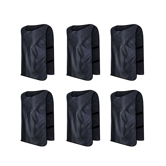 Toptie Scrimmage Training Vests Soccer Bibs Set of 6-Black-Adult