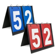Toptie Set of 2 Portable Table Top Scoreboards for Basketball Tennis Sports 00-99-Blue & Red