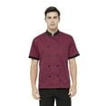 thumbnail image 1 of Toptie Short Sleeve Chef Coat Jacket Red Lightweight Button Chef Uniform, 1 of 7