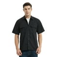 thumbnail image 1 of Toptie Short-Sleeve Work Shirt Straight Collar Utility Uniform Stain and Wrinkle Resistant-Black-XXL, 1 of 10