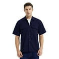 thumbnail image 1 of Toptie Short-Sleeve Work Shirt Straight Collar Utility Uniform Stain and Wrinkle Resistant-Navy-XL, 1 of 10