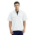 thumbnail image 1 of Toptie Short-Sleeve Work Shirt Straight Collar Utility Uniform Stain and Wrinkle Resistant-White-XXL, 1 of 10
