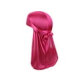 thumbnail image 1 of Toptie Silky Durag Headwraps Extra Long Tail Wide Straps for 360 Waves Do Rag-Hot Pink, 1 of 6