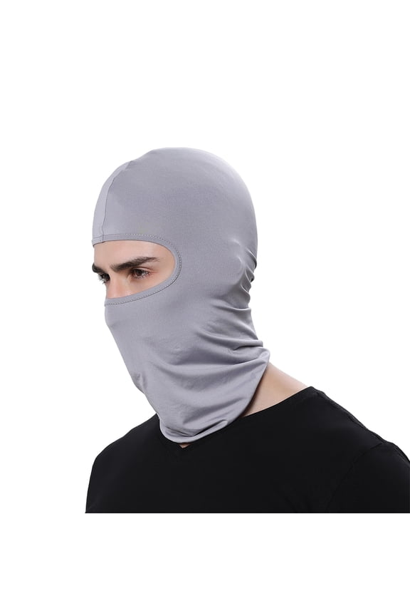Ski Mask Summer Balaclava Full Face Covering Bandana Protection-Light Grey